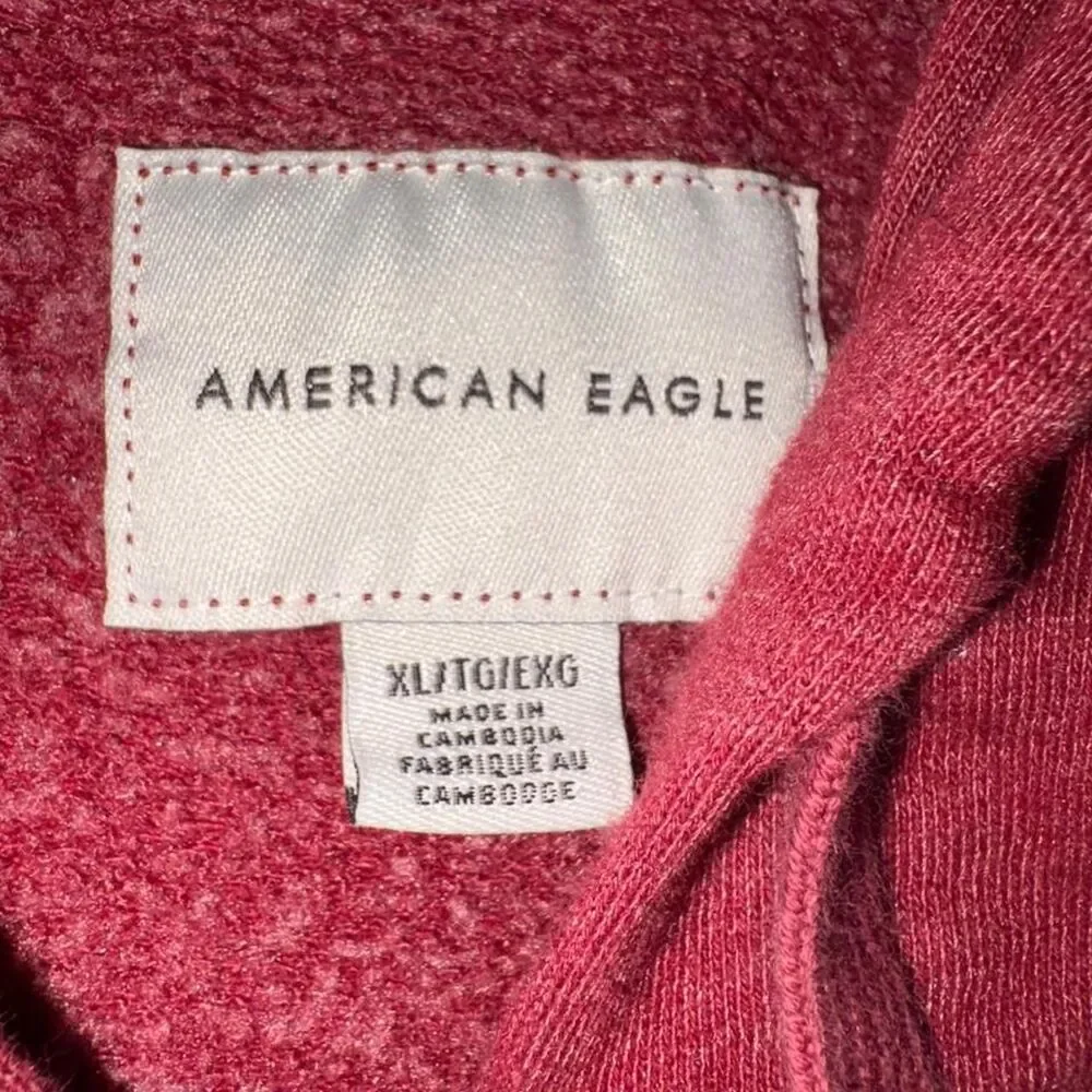 Women’s Crop American Eagle red zip up hoodie Size XL #americana - Picture 2 of 4
